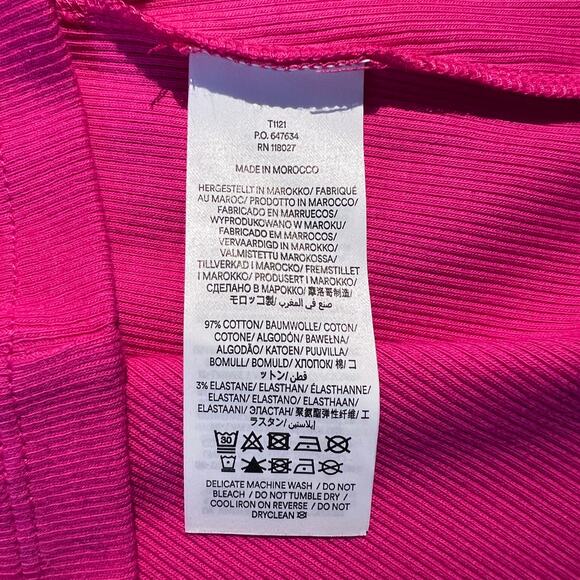 Boden Top Soft Ribbed Crew Neck T-Shirt Tee Pink Barbie Summer Basic Essential - Picture 5 of 5